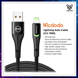 Mcdodo CA-7840 iPhone Data Cable with Switching LED 1.2m